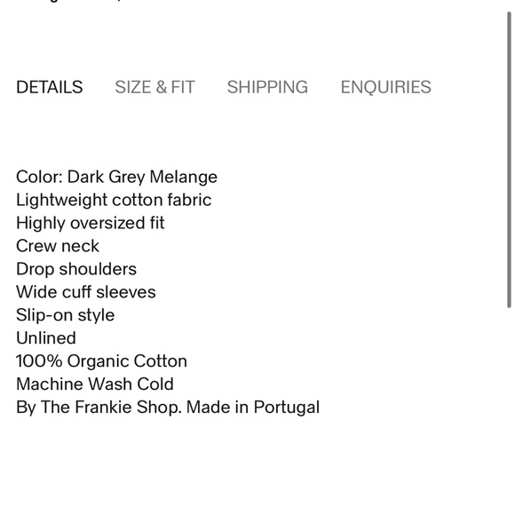 Like New The Frankie Shop Rio Oversized Sleeve Tee in Dark Grey Melange - Picture 7 of 15